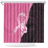 Polynesia Breast Cancer Awareness Shower Curtain Fight With Hope Pink Ribbon Boxing Gloves LT14 Pink - Polynesian Pride