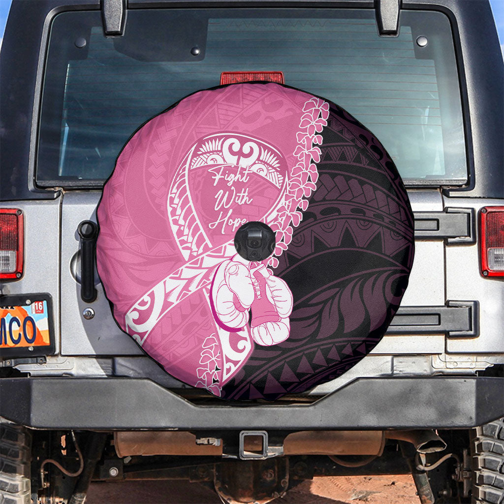 Polynesia Breast Cancer Awareness Spare Tire Cover Fight With Hope Pink Ribbon Boxing Gloves LT14 Pink - Polynesian Pride