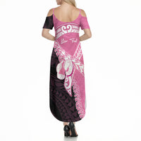 Personalised Polynesia Breast Cancer Awareness Summer Maxi Dress Fight With Hope Pink Ribbon Boxing Gloves LT14 - Polynesian Pride