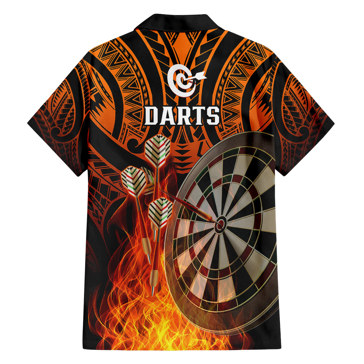 Personalised Polynesian Darts Family Matching Summer Maxi Dress and Hawaiian Shirt Fire Burning With Tribal Tattoo LT14 - Polynesian Pride