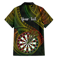 Personalised Polynesian Darts Family Matching Long Sleeve Bodycon Dress and Hawaiian Shirt Dart Lovers Tribal Pattern Mix Tropical Leaves LT14 - Polynesian Pride
