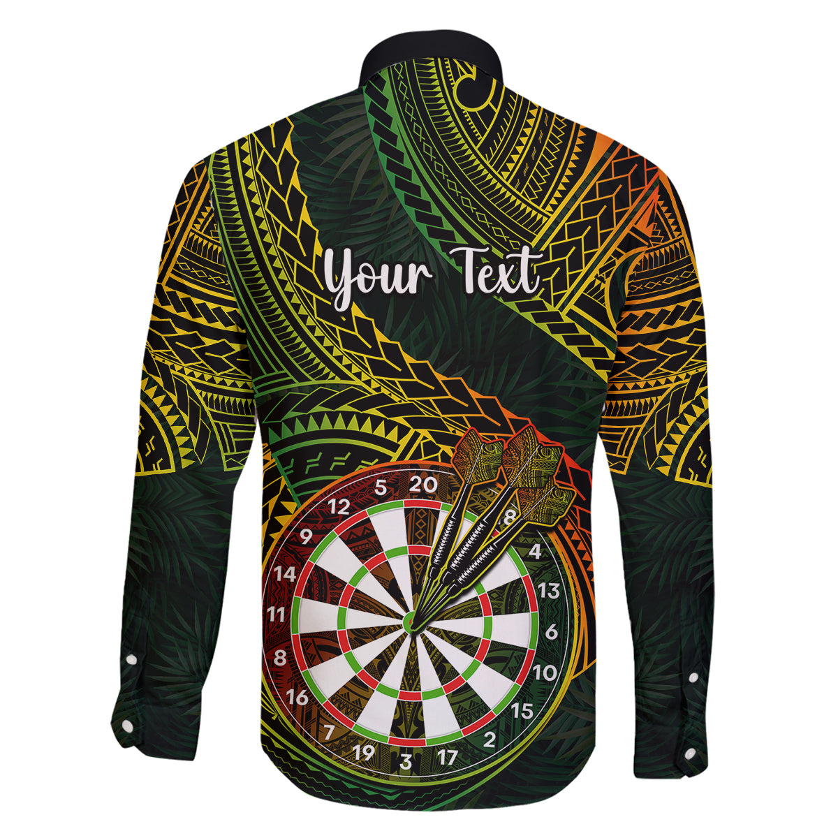 Personalised Polynesian Darts Family Matching Short Sleeve Bodycon Dress and Hawaiian Shirt Dart Lovers Tribal Pattern Mix Tropical Leaves LT14 - Polynesian Pride