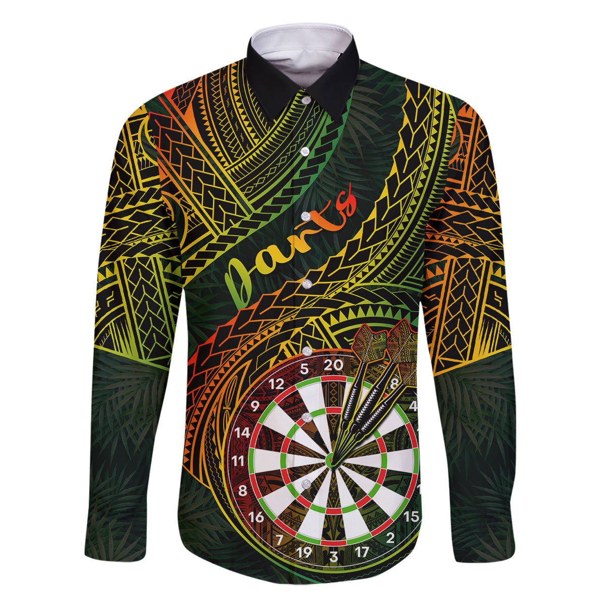 Personalised Polynesian Darts Family Matching Summer Maxi Dress and Hawaiian Shirt Dart Lovers Tribal Pattern Mix Tropical Leaves LT14 Son's Shirt Reggae - Polynesian Pride