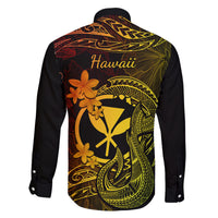 Hawaii Family Matching Short Sleeve Bodycon Dress and Hawaiian Shirt Fish Hook Tattoo Mix Polynesian Plumeria Reggae Version LT14 - Polynesian Pride