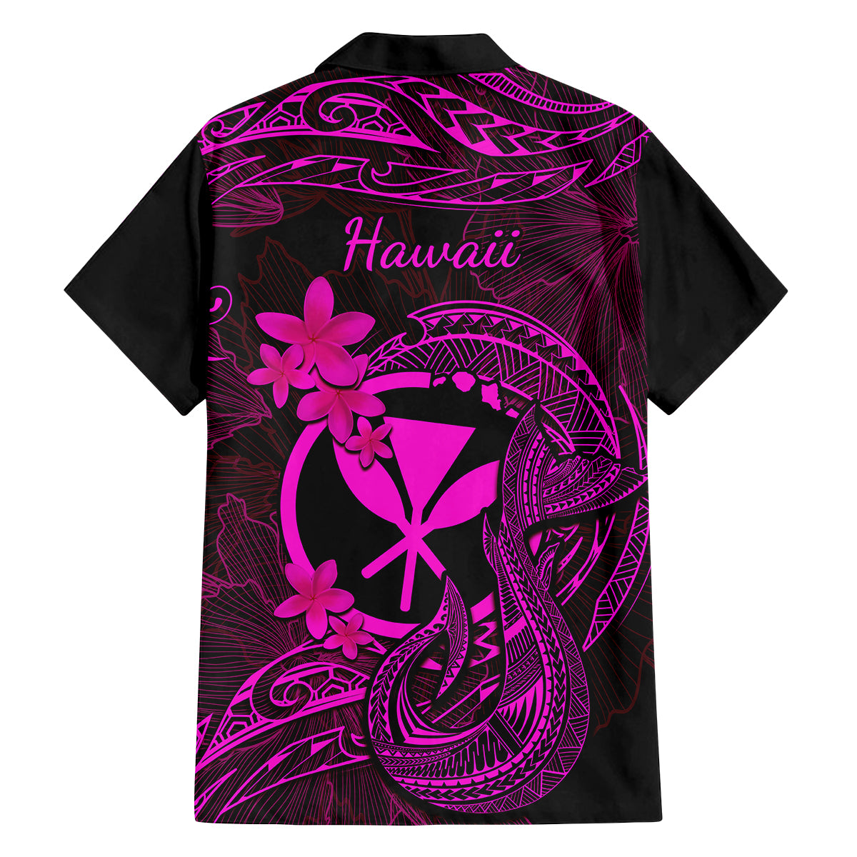Hawaii Family Matching Off Shoulder Maxi Dress and Hawaiian Shirt Fish Hook Tattoo Mix Polynesian Plumeria Pink Version LT14 - Polynesian Pride