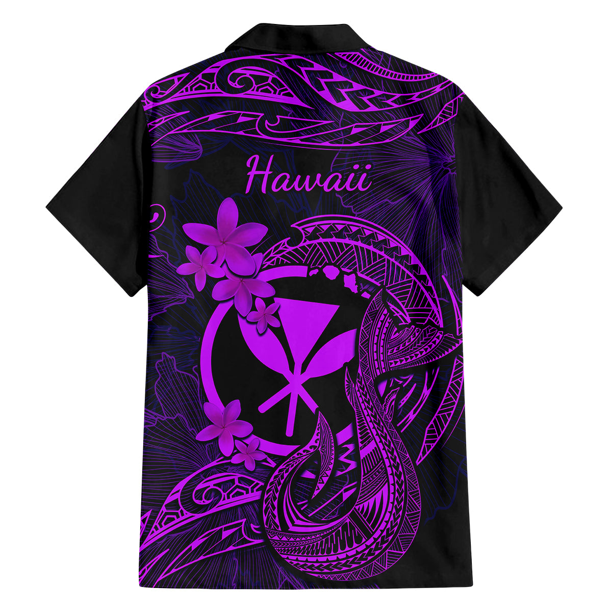 Hawaii Family Matching Summer Maxi Dress and Hawaiian Shirt Fish Hook Tattoo Mix Polynesian Plumeria Purple Version LT14 - Polynesian Pride
