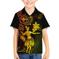 Hawaii Kid Hawaiian Shirt Hula Girl Mix Polynesian Plumeria Reggae Version LT14 - Polynesian Pride