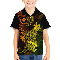 Hawaii Kid Hawaiian Shirt Pineapple Mix Polynesian Plumeria Reggae Version LT14 - Polynesian Pride