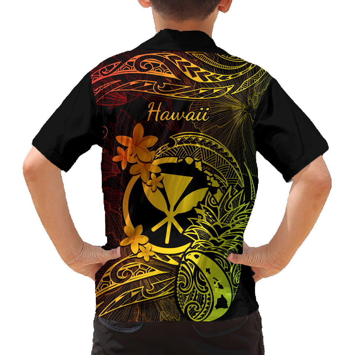 Hawaii Kid Hawaiian Shirt Pineapple Mix Polynesian Plumeria Reggae Version LT14 - Polynesian Pride