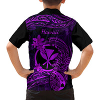 Hawaii Family Matching Summer Maxi Dress and Hawaiian Shirt Pineapple Mix Polynesian Plumeria Purple Version LT14 - Polynesian Pride