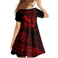 Hawaii Family Matching Mermaid Dress and Hawaiian Shirt Pineapple Mix Polynesian Plumeria Red Version LT14 - Polynesian Pride