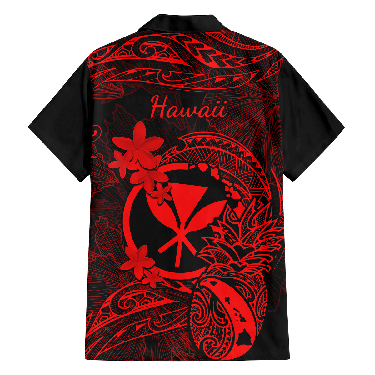 Hawaii Family Matching Mermaid Dress and Hawaiian Shirt Pineapple Mix Polynesian Plumeria Red Version LT14 - Polynesian Pride