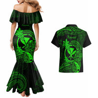 Hawaii Couples Matching Mermaid Dress and Hawaiian Shirt Pineapple Mix Polynesian Plumeria Green Version LT14 - Polynesian Pride