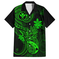 Hawaii Family Matching Tank Maxi Dress and Hawaiian Shirt Pineapple Mix Polynesian Plumeria Green Version LT14 Dad's Shirt - Short Sleeve Green - Polynesian Pride