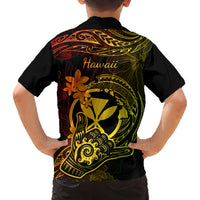 Hawaii Family Matching Off Shoulder Short Dress and Hawaiian Shirt Shaka Tattoo Mix Polynesian Plumeria Reggae Version LT14 - Polynesian Pride