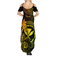 Hawaii Family Matching Summer Maxi Dress and Hawaiian Shirt Shaka Tattoo Mix Polynesian Plumeria Reggae Version LT14 - Polynesian Pride