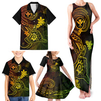 Hawaii Family Matching Tank Maxi Dress and Hawaiian Shirt Shaka Tattoo Mix Polynesian Plumeria Reggae Version LT14 - Polynesian Pride