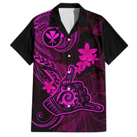 Hawaii Family Matching Tank Maxi Dress and Hawaiian Shirt Shaka Tattoo Mix Polynesian Plumeria Pink Version LT14 Dad's Shirt - Short Sleeve Pink - Polynesian Pride
