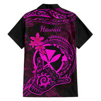 Hawaii Family Matching Tank Maxi Dress and Hawaiian Shirt Shaka Tattoo Mix Polynesian Plumeria Pink Version LT14 - Polynesian Pride