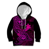 Hawaii Kid Hoodie Shaka Tattoo Mix Polynesian Plumeria Pink Version LT14 Pink - Polynesian Pride