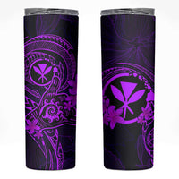 Hawaii Skinny Tumbler Shaka Tattoo Mix Polynesian Plumeria Purple Version LT14 Purple - Polynesian Pride