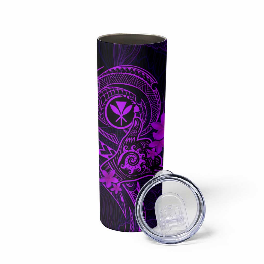 Hawaii Skinny Tumbler Shaka Tattoo Mix Polynesian Plumeria Purple Version LT14 - Polynesian Pride