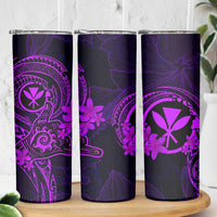 Hawaii Skinny Tumbler Shaka Tattoo Mix Polynesian Plumeria Purple Version LT14 - Polynesian Pride