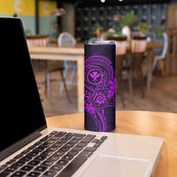 Hawaii Skinny Tumbler Shaka Tattoo Mix Polynesian Plumeria Purple Version LT14 - Polynesian Pride