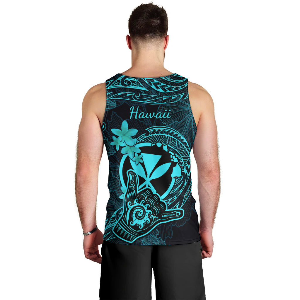 hawaii-men-tank-top-shaka-tattoo-mix-polynesian-plumeria-turquoise-version