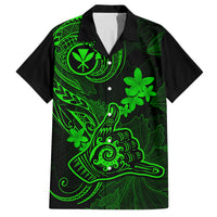 Hawaii Family Matching Mermaid Dress and Hawaiian Shirt Shaka Tattoo Mix Polynesian Plumeria Green Version LT14 Dad's Shirt - Short Sleeve Green - Polynesian Pride