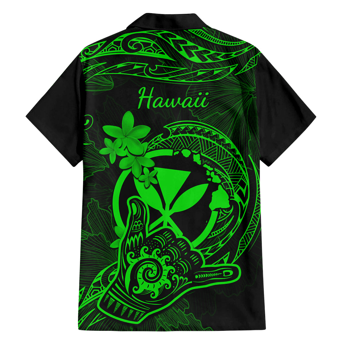 hawaii-kid-hawaiian-shirt-shaka-tattoo-mix-polynesian-plumeria-green-version