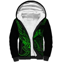 Hawaii Sherpa Hoodie Shaka Tattoo Mix Polynesian Plumeria Green Version LT14 Unisex Green - Polynesian Pride
