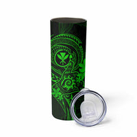 Hawaii Skinny Tumbler Shaka Tattoo Mix Polynesian Plumeria Green Version LT14 - Polynesian Pride