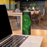 Hawaii Skinny Tumbler Shaka Tattoo Mix Polynesian Plumeria Green Version LT14 - Polynesian Pride