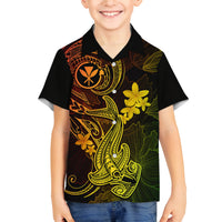 Hawaii Family Matching Tank Maxi Dress and Hawaiian Shirt Hammerhead Shark Tattoo Mix Polynesian Plumeria Reggae Version LT14 Son's Shirt Reggae - Polynesian Pride