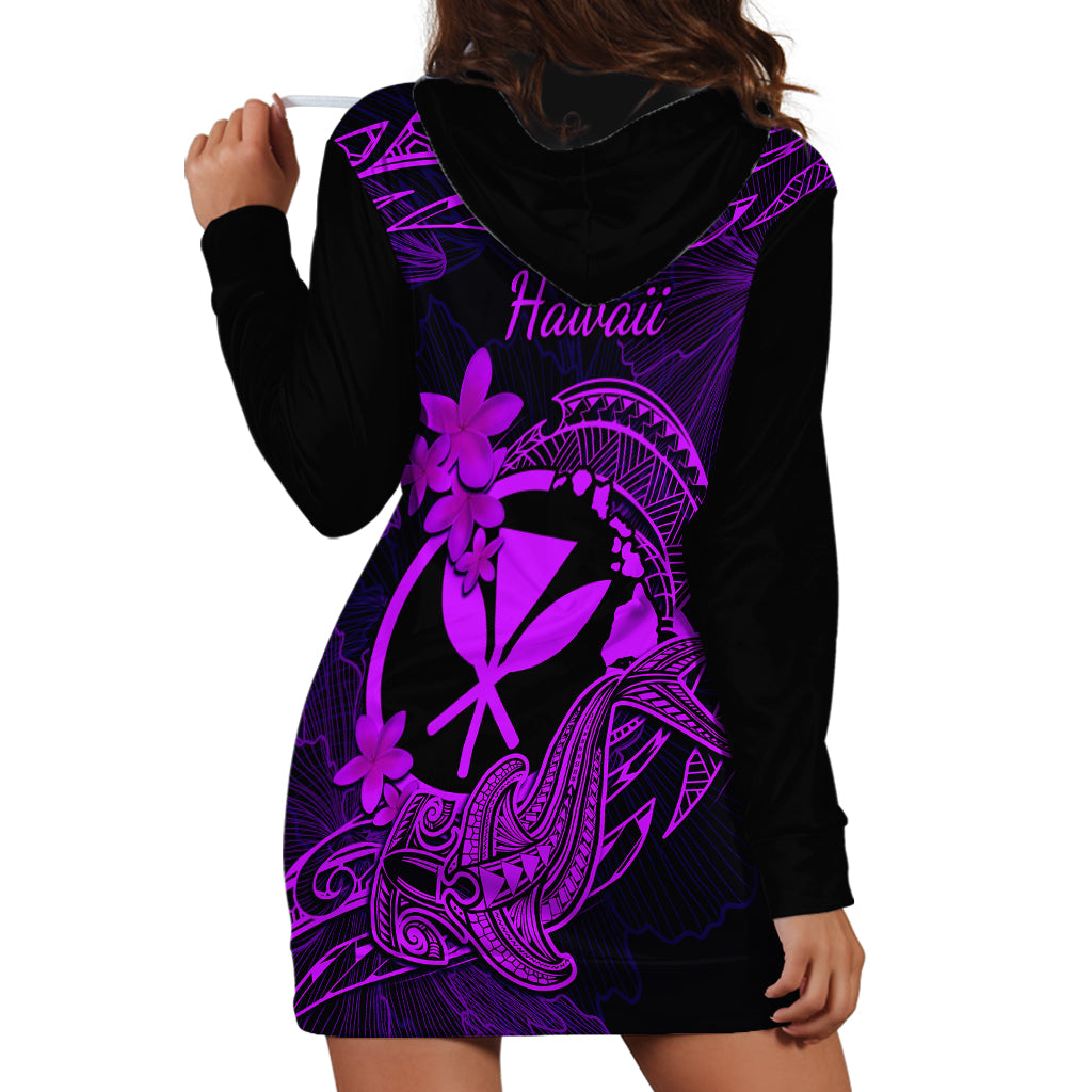 Hawaii Hoodie Dress Hammerhead Shark Tattoo Mix Polynesian Plumeria Purple Version LT14 - Polynesian Pride