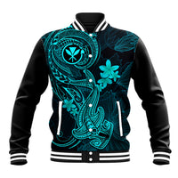 hawaii-baseball-jacket-hammerhead-shark-tattoo-mix-polynesian-plumeria-turquoise-version