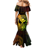 Hawaii Family Matching Mermaid Dress and Hawaiian Shirt Turtle Mix Polynesian Plumeria Reggae Version LT14 - Polynesian Pride