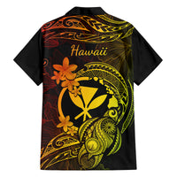 Hawaii Family Matching Off Shoulder Short Dress and Hawaiian Shirt Turtle Mix Polynesian Plumeria Reggae Version LT14 - Polynesian Pride