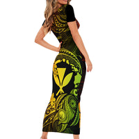 Hawaii Family Matching Short Sleeve Bodycon Dress and Hawaiian Shirt Turtle Mix Polynesian Plumeria Reggae Version LT14 - Polynesian Pride