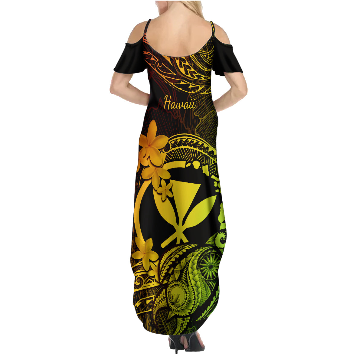 Hawaii Family Matching Summer Maxi Dress and Hawaiian Shirt Turtle Mix Polynesian Plumeria Reggae Version LT14 - Polynesian Pride