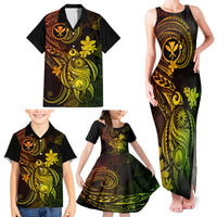 Hawaii Family Matching Tank Maxi Dress and Hawaiian Shirt Turtle Mix Polynesian Plumeria Reggae Version LT14 - Polynesian Pride