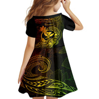 Hawaii Kid Short Sleeve Dress Turtle Mix Polynesian Plumeria Reggae Version LT14 - Polynesian Pride