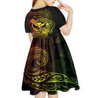 Hawaii Kid Short Sleeve Dress Turtle Mix Polynesian Plumeria Reggae Version LT14 - Polynesian Pride
