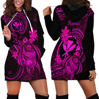 Hawaii Hoodie Dress Turtle Mix Polynesian Plumeria Pink Version LT14 - Polynesian Pride