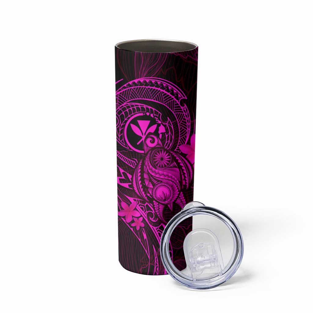 Hawaii Skinny Tumbler Turtle Mix Polynesian Plumeria Pink Version