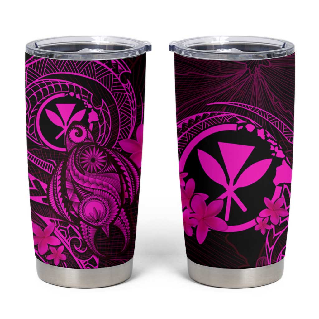 Hawaii Tumbler Cup Turtle Mix Polynesian Plumeria Pink Version LT14 Pink - Polynesian Pride