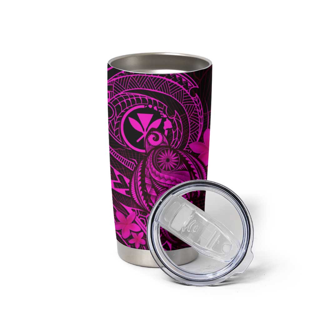 Hawaii Tumbler Cup Turtle Mix Polynesian Plumeria Pink Version LT14 - Polynesian Pride