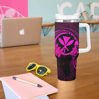 Hawaii Tumbler With Handle Turtle Mix Polynesian Plumeria Pink Version LT14 - Polynesian Pride