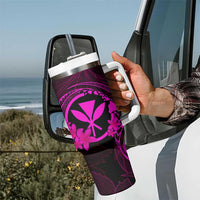 Hawaii Tumbler With Handle Turtle Mix Polynesian Plumeria Pink Version LT14 - Polynesian Pride